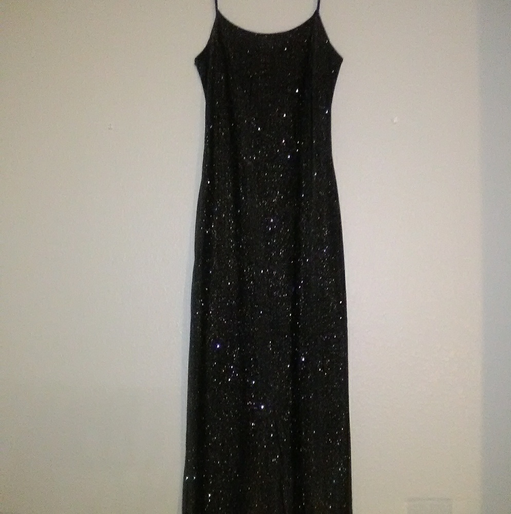 Jump Apparel Co. Char. Grey Sparkle Evening Gown